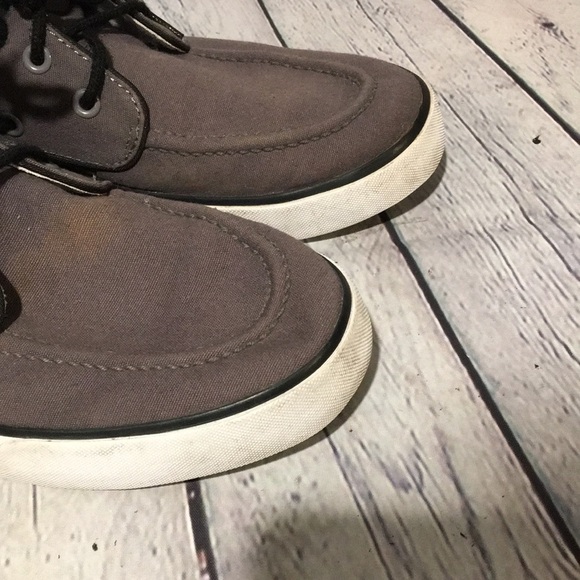 Polo Mens Gray high top canvas boat shoes Sz 9D - Picture 4 of 6